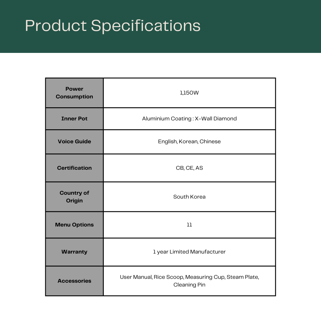 CUCKOO 10-Cup HP Pressure Rice Cooker (CRP-P1009S) White