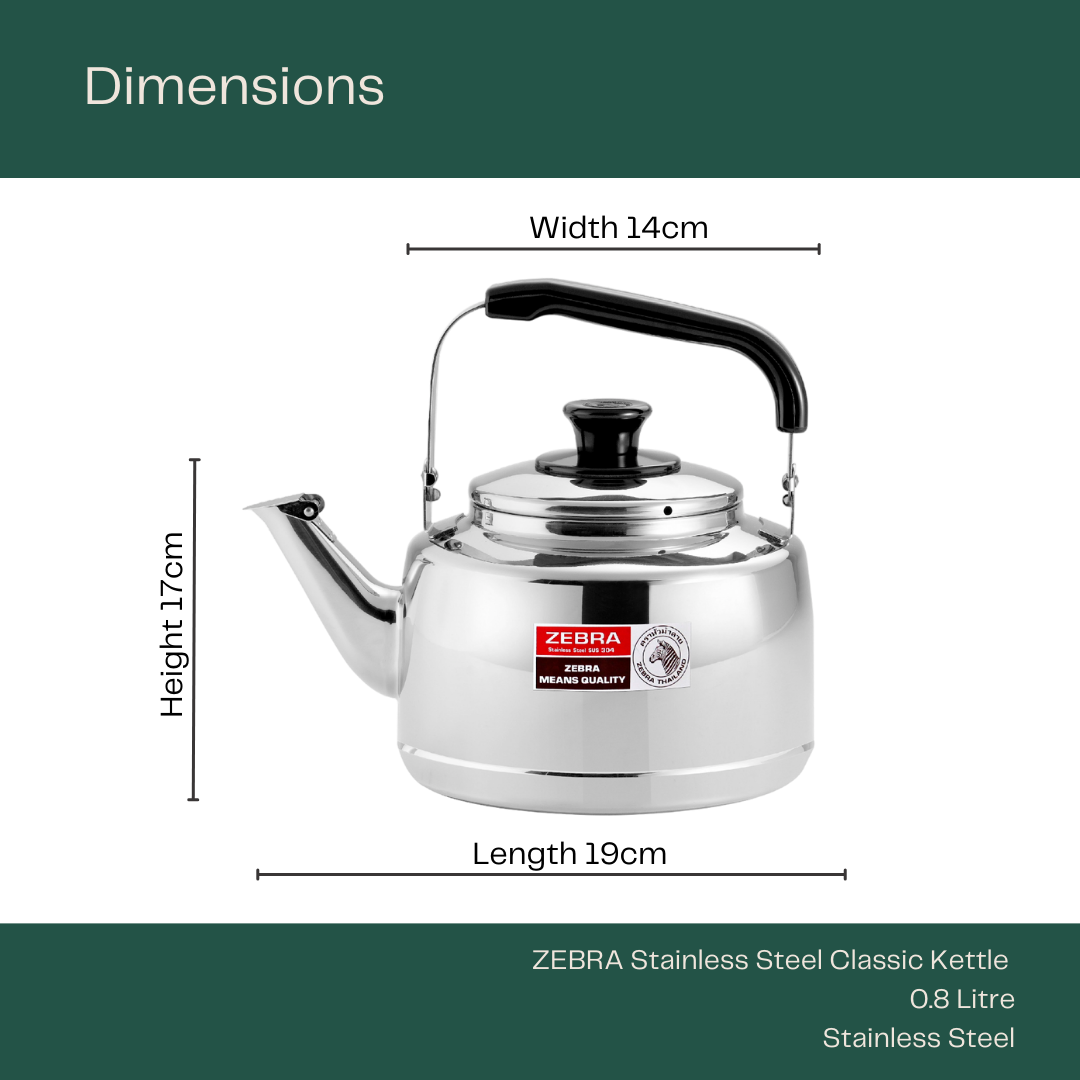 ZEBRA Stainless Steel Classic Kettle 0.8L