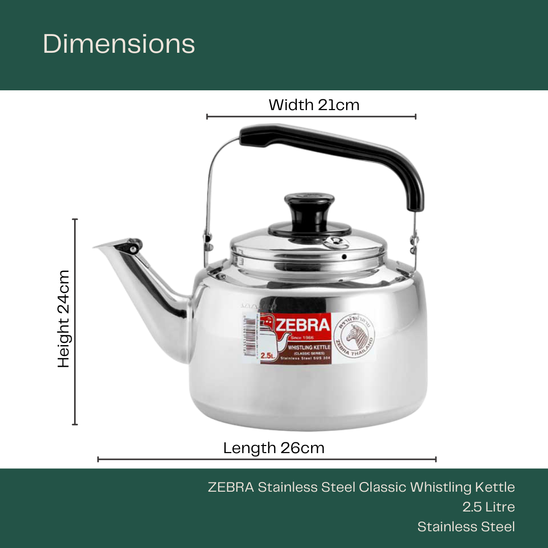ZEBRA Stainless Steel Classic Whistling Kettle 2.5L