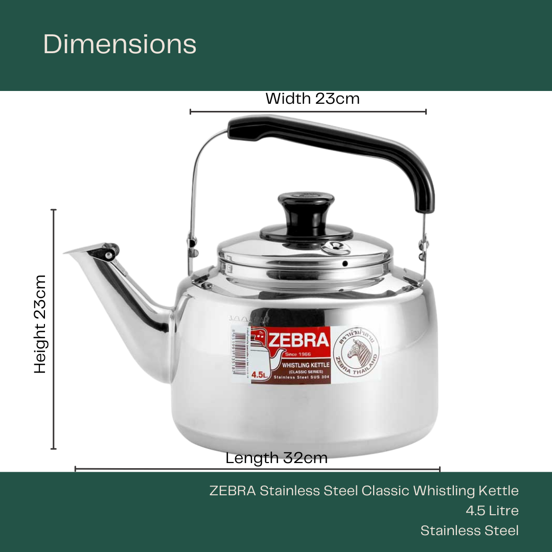 ZEBRA Stainless Steel Classic Whistling Kettle 4.5L