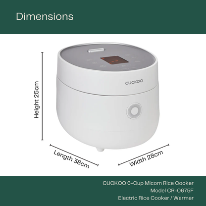 CUCKOO 6-Cup Micom Rice Cooker (CR-0675F)