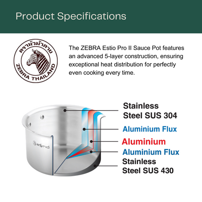 ZEBRA Stainless Steel Estio Pro II Sauce Pot 24cm