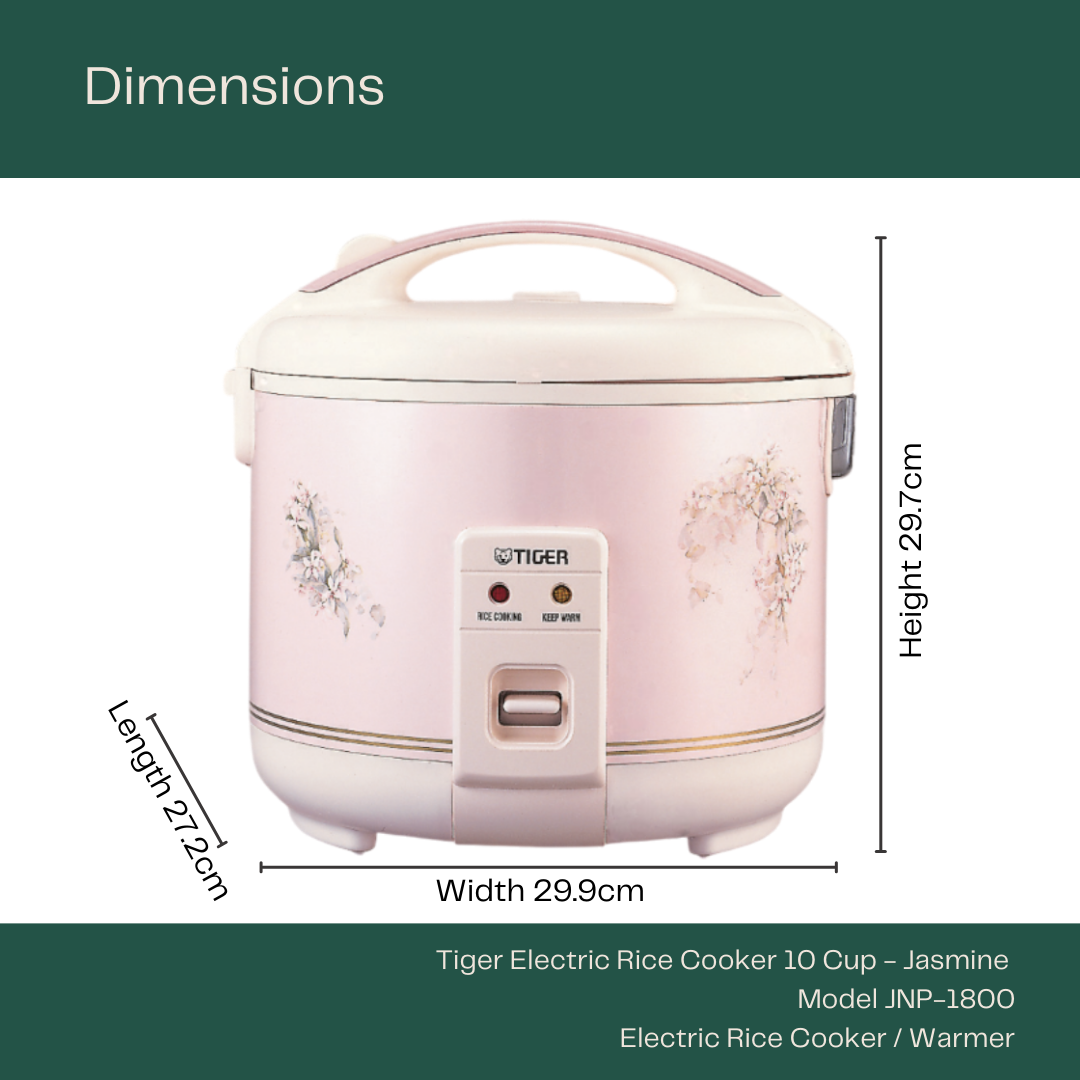 Tiger Electric Rice Cooker 10 Cup (JNP-1800) Pink