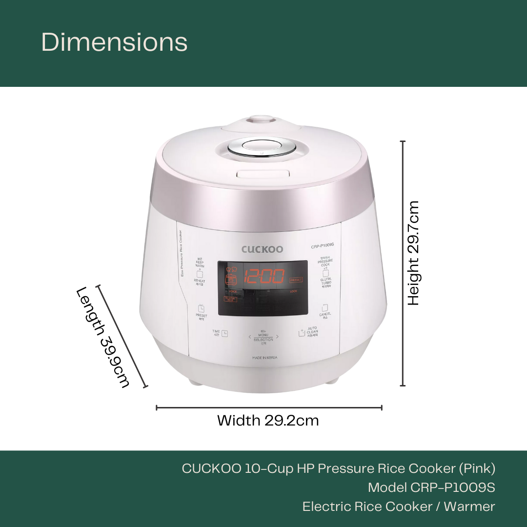 CUCKOO 10-Cup HP Pressure Rice Cooker (CRP-P1009S) White