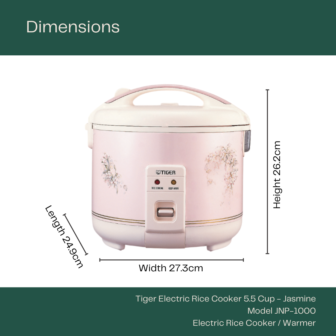Tiger Conventional Electric Rice Cooker 5.5 Cup (JNP-1000) Pink