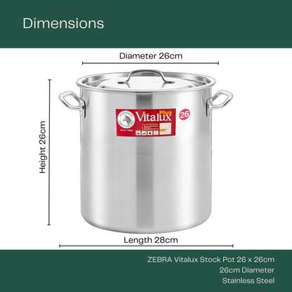 ZEBRA Vitalux Stock Pot 26 x 26cm