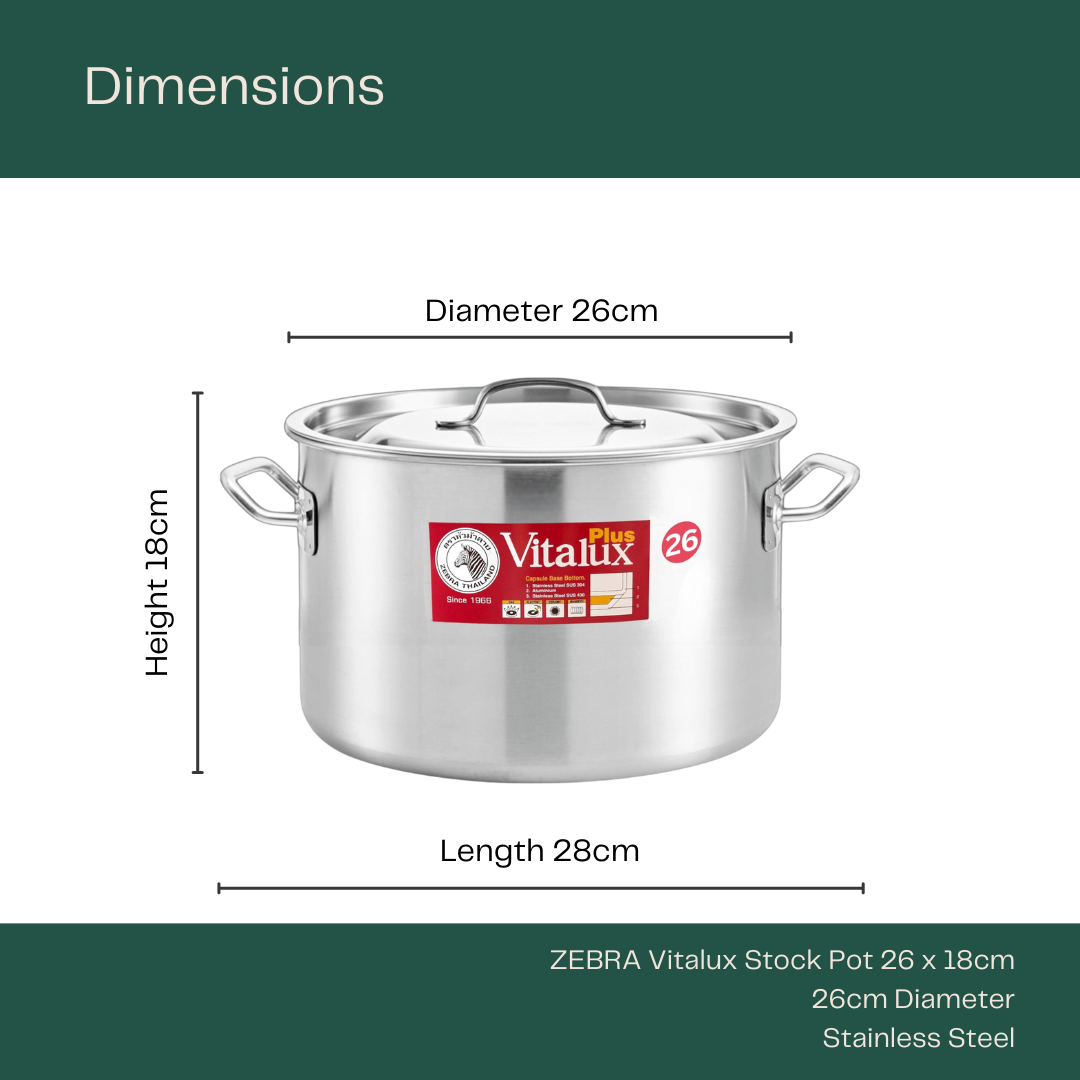 ZEBRA Vitalux Stock Pot 26 x 18cm