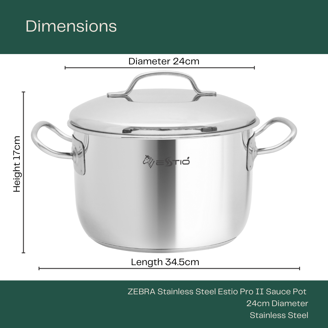 ZEBRA Stainless Steel Estio Pro II Sauce Pot 24cm