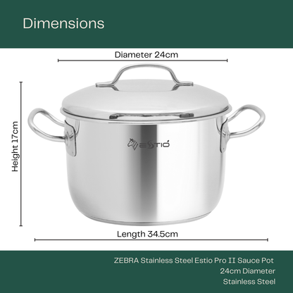 ZEBRA Stainless Steel Estio Pro II Sauce Pot 24cm