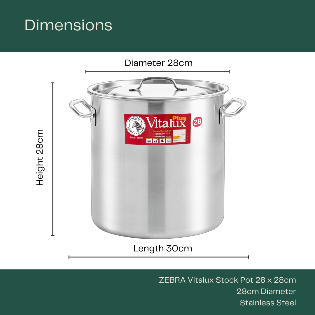ZEBRA Vitalux Stock Pot 28 x 28cm