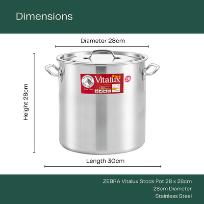 ZEBRA Vitalux Stock Pot 28 x 28cm